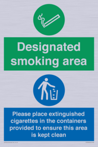 Designated smoking area
Please place extinguished cigarettes in the containers provided to ensure this area is kept clean